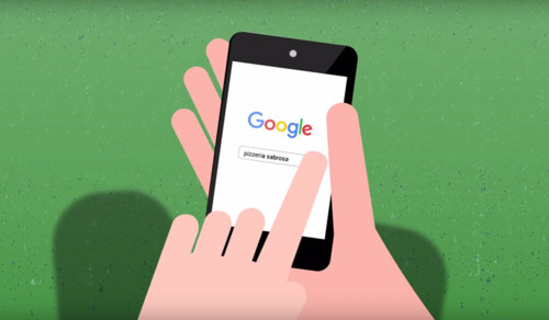 Tu cliente potencial hace un search en Google para buscar un negocio como el suyo.