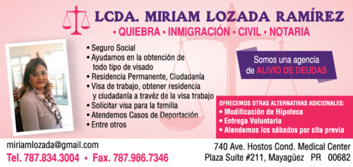                                                                                             Con más de 17 años de experiencia en la práctica legal. 

• Estamos especializados en Casos de Quiebra eb Puerto Rico

• Capítulos 7,11,12 y 13

• Quiebras personales

• Quiebras Comerciales

• Quiebras Agricultores

• Alternativas adicionales de modificación de hipoteca

• Entrega Voluntaria

• Sábados por cita
                                                                                    