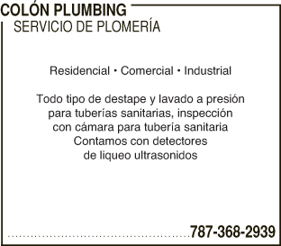 Colón Plumbing | Infopáginas