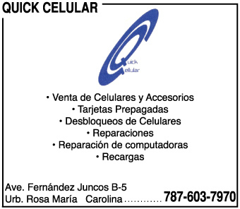 • Recargas
• Accesorios
• Reparaciones
• Reparación de computadoras y laptops
• Remoción de virus
• Instalación de programas
• Updates