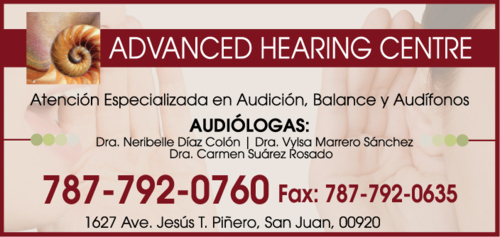                                                                                             Audiología en San Juan
• Audífonos
• Pruebas de balance
• Terapias vestibulares

Marcas de Audífonos:
• Signia 
• GN Resound
• Sonic Inn
                                                                                    