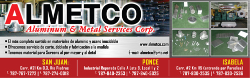 • Planchas
• Rollos en Aluminio y Acero Inoxidable
• Fittings Marca Hollaender
• Materiales para la Fabricación de Screens
• Extracciones en Aluminio
• Tornillería