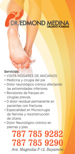                                                                                             Products:

• Orthopedic sandals and shoes
• Medications for different conditions of the foot

Services:

• VISITING HOMES OF ELDERLY
• Foot medicine and surgery
                                                                                    