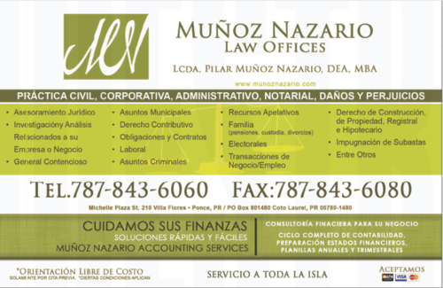                                                                                             Muñoz Nazario Law Office
                                                                                    