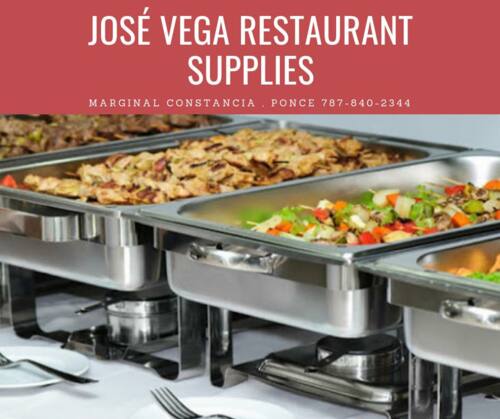                                                                                             • Venta de Equipos para restaurantes, instituciones, hoteles, cafeterías
• Ropa para chef
• Servicios a todo Puerto Rico con profesionalismo y mejores precios mejor calidad
• Equipo para restaurantes, hoteles e instituciones

Productos: 
• Estufas de gas
• Neveras
• Paellera-2 tipos Acero pulido/ Esmaltada
• Botelleros regulares- Placas y Beer Frozter
• Hornos- Pizza y convención de gas y electrico
• Platos/ Cristalería/ Cubiertos
• Moledores de carne
• Vitrinas Fria/ Caliente
• Prensadores al vacío
• Grills diferentes tamaños
• Maquinas de Helado
• Neveras
• Balanzas Colgantes regulares y certificadas
• Picadores a la medida
• Licuadoras
• Procesadores de alimentos comerciales
• Fregaderos en acero inoxidable, mesas y trampas de grasa
                                                                                    