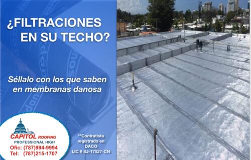 Filtraciones de techos
Sellado
Reparaciones
Goteras
Humedad de techos