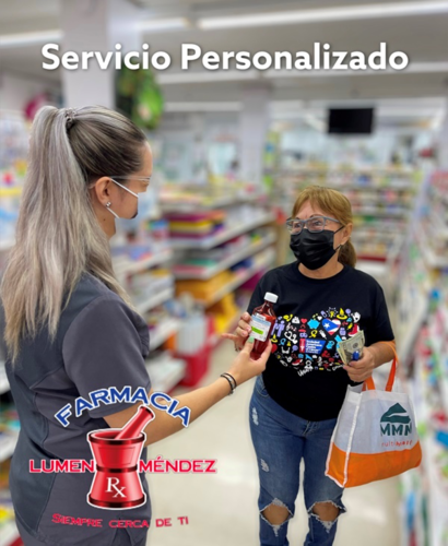                                                                                             • Etiquetas parlantes (para personas no videntes)
• Foto Receta -Vía texto/WhatsApp
• Despacho de recetas enviadas por email, fax, e-prescribing (receta electrónica)
• Entrega de medicamentos a tu hogar Delivery
• Servicio Especializado a Hogares de Envejecientes
• Centro de Vacunación
• Equipo Médico (andadores, muletas, sillas y más)
• Colecturía Digital (sellos, certificados, licencias)
• Fotografía (real de ID, Pasaportes, Impresiones)
• Pago de facturas (AEE, AAA, Teléfono, Cable)
• Recarga de tarjetas y celulares
• Lotería electrónica
• Efectos Escolares (trabajos, láminas y más)
• Fotocopias y envío de fax
• Joyería fina
• Productos de belleza
• Carteras finas
• Envoltura de regalos
• Motivos de cumpleaños (globos-helio)
• Productos para bebé
• Perfumería
• Efectos religiosos
• Tarjetas de regalos (videojuegos y más)
• Juguetes
• Productos para mascotas
• Recetas parlantes
                                                                                    
