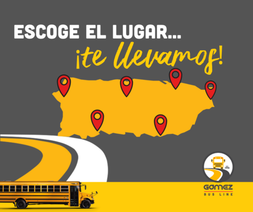 Gómez Bus Line / Caribe Tours
• Excursions
• Travels
• School buses
• Motor Coaches
• Mini buses
• Go
•Shuttle bus
• School, tourist and private transportation to the entire island.