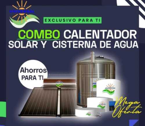 universal solar
calentadores solares
cisternas de agua
calentadores de agua
calentadores de piscinas
sistema de osmosis
suavizadores de agua