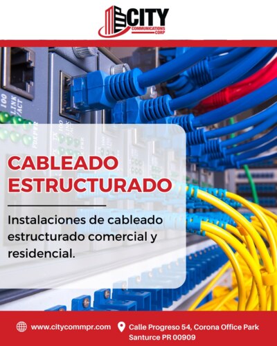 City Communications
• Construcción, Instalación y Mantenimiento de Sistemas de Telecomunicaciones
• Internet & IPTV
• Fibra Óptica
• Tuberías soterradas para sevicios de telecomunicaciones
• Venta y distribución de materiales eléctricos
• Cableado estructurado
• Construcción de redes y líneas eléctricas
• Venta de focos de iluminación, eléctricos y solares
• Sistemas de Seguridad
• Poda de árboles
• Postes de Madera