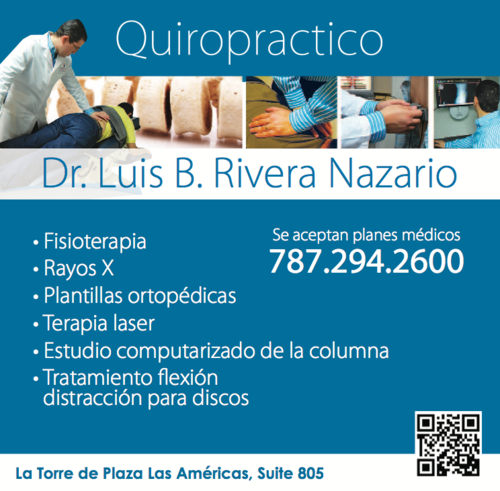 • Rayos x
• Estudios computarizados de la columna vertebral
• Fisioterapia
• Terapia láser
• Masajes
• Prevención y tratamiento columna vertebral