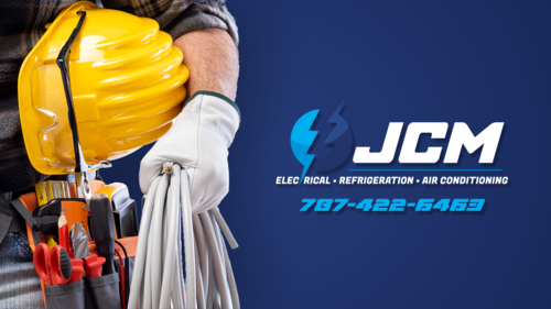                                                                                             JCM Multiservices
• Servicios de electricidad residencial, comercial e industrial
• Instalaciones y reparaciones eléctricas:
• Cambio de Breakers
• Base de contador
• Transfer Switch
• Cortocircuito
• Balanceo de carga
• Contador
• Mantenimiento del generador eléctrico
• Certificaciones eléctricas- Electricista certificado
• Mantenimiento e instalación de aires acondicionados
• Instalación de lámparas y abanicos
                                                                                    
