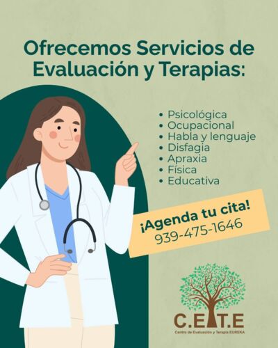 Evaluación integral
• Terapia Física
• Terapia Educativa
• Terapia Psicológica (Manejo emocional, Ansiedad, Autoestima)
• Terapia del habla
• Terapia ocupacional
• Disfagia