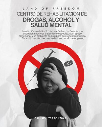                                                                                             Hogar Land of Freedom
• Programa residencial
• Terapias grupales e individuales a cargo de consejeros certificados
• Consejería espiritual o teo-terapia
• Trabajo social
• Transportación a citas médicas
• Médico general
• Psiquiatra
                                                                                    